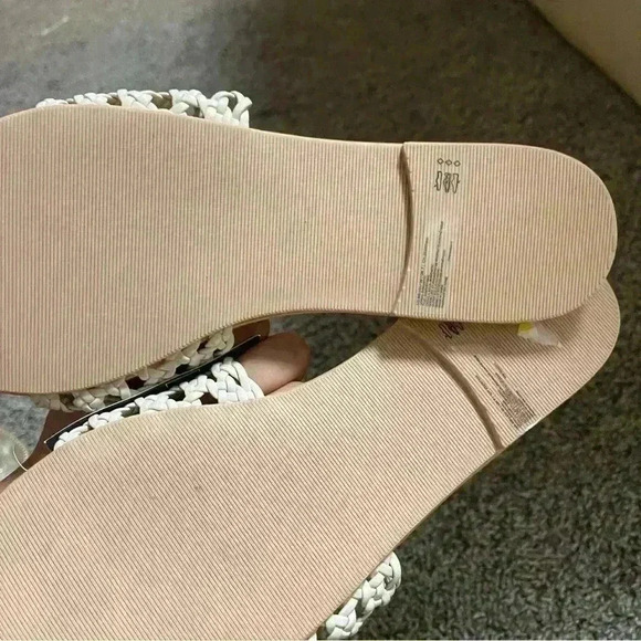 Abercrombie & Fitch Woven Slides Slip On Sandals Women's Size 8/9 Cream / Nude - Picture 4 of 4